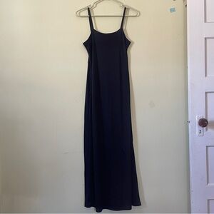 Chic Black Maxi slip Dress with Flowing Silhouette